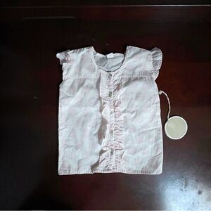 NWT Egg Baby Girls Pink Ruffle Top Size 4 | Floral Print Blouse Kids Clothing